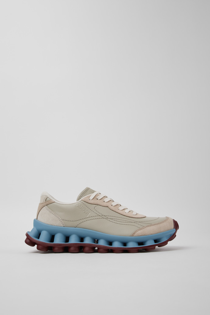Pelotissima Beige Leder- und Nubuk-Sneaker für Damen.
