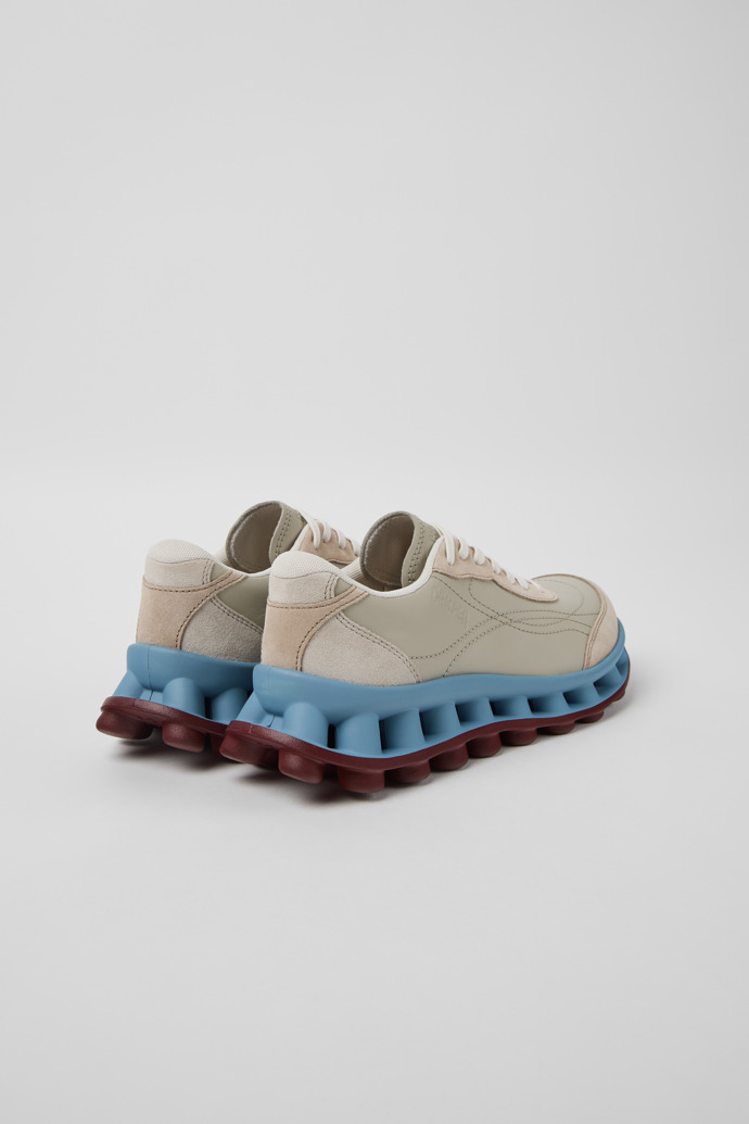 Pelotissima Beige Leder- und Nubuk-Sneaker für Damen.