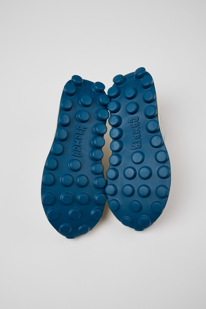 The soles of Pelotissima White and Beige Leather and Nubuck Sneakers for Women.