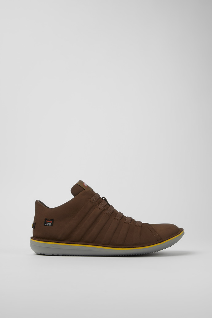 Image of Side view of Beetle Brown nubuck ankle boots for men