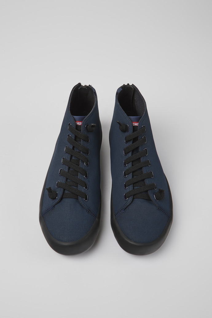 Overhead view of Andratx Navy blue textile sneakers for men