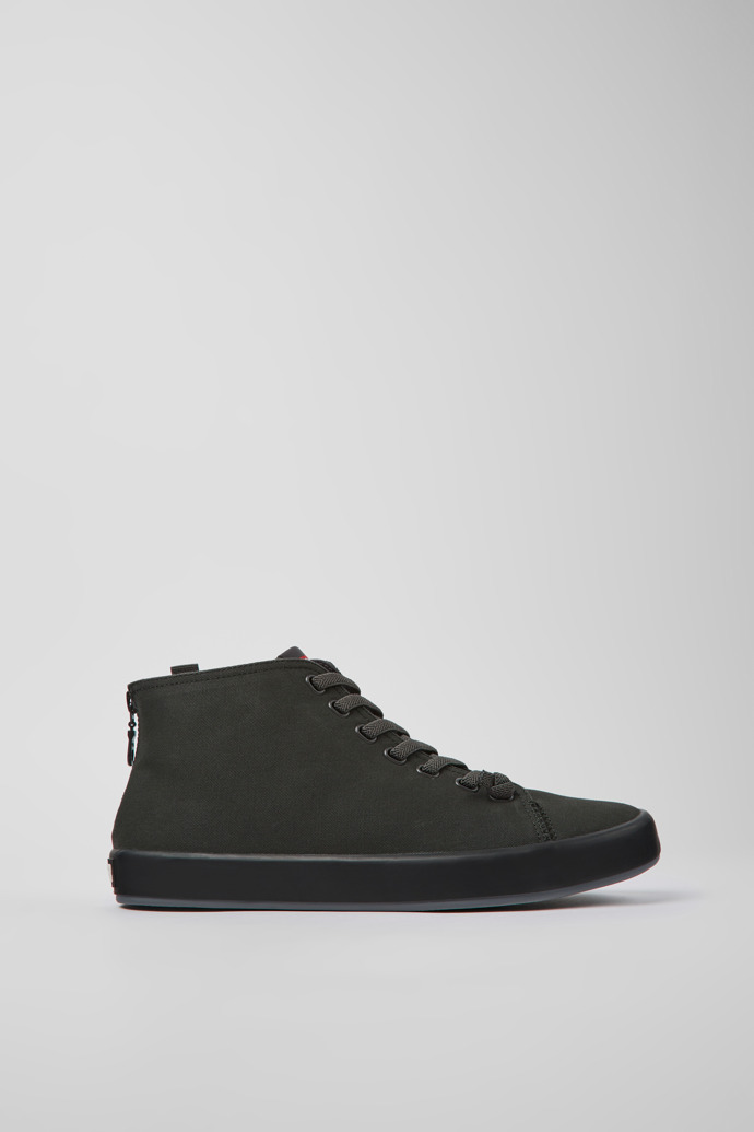Image of Side view of Andratx Dark gray textile sneakers for men