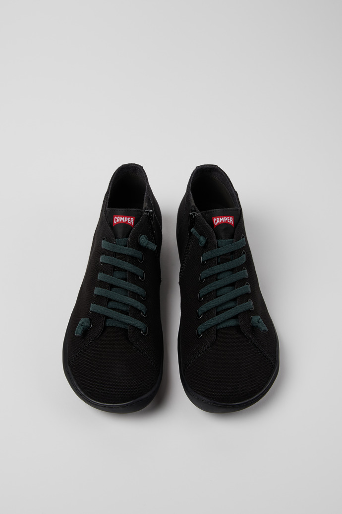 Overhead view of Peu Black textile shoes for men