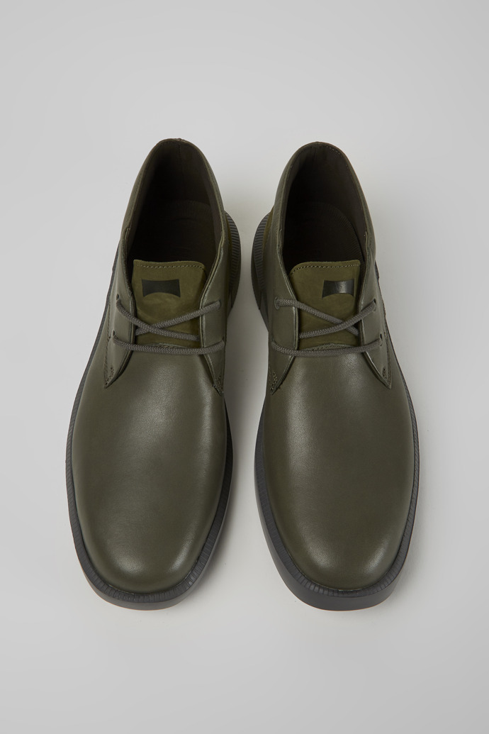 Overhead view of Bill Green leather shoes for men