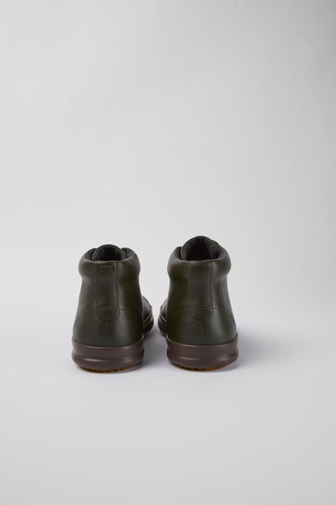 Back view of Chasis Dark green leather ankle boots