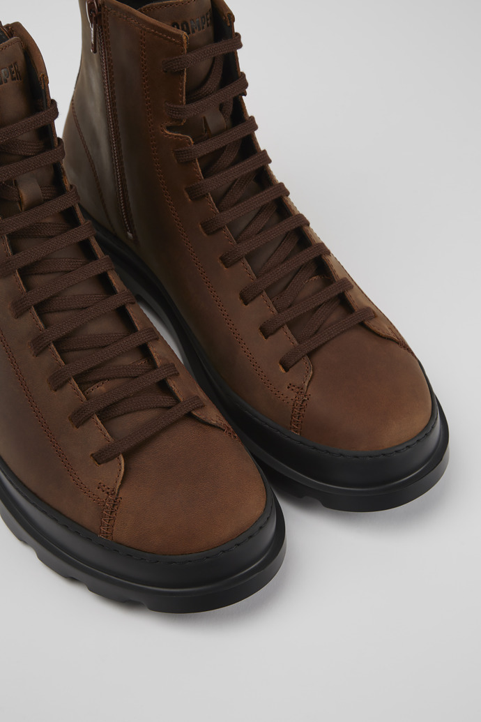 Close-up view of Brutus Brown medium lace boot for men