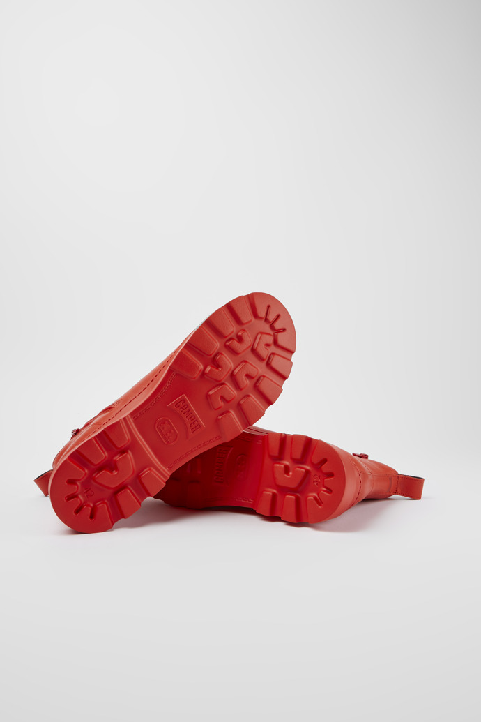 Brutus Botas de piel en color rojo con cordones