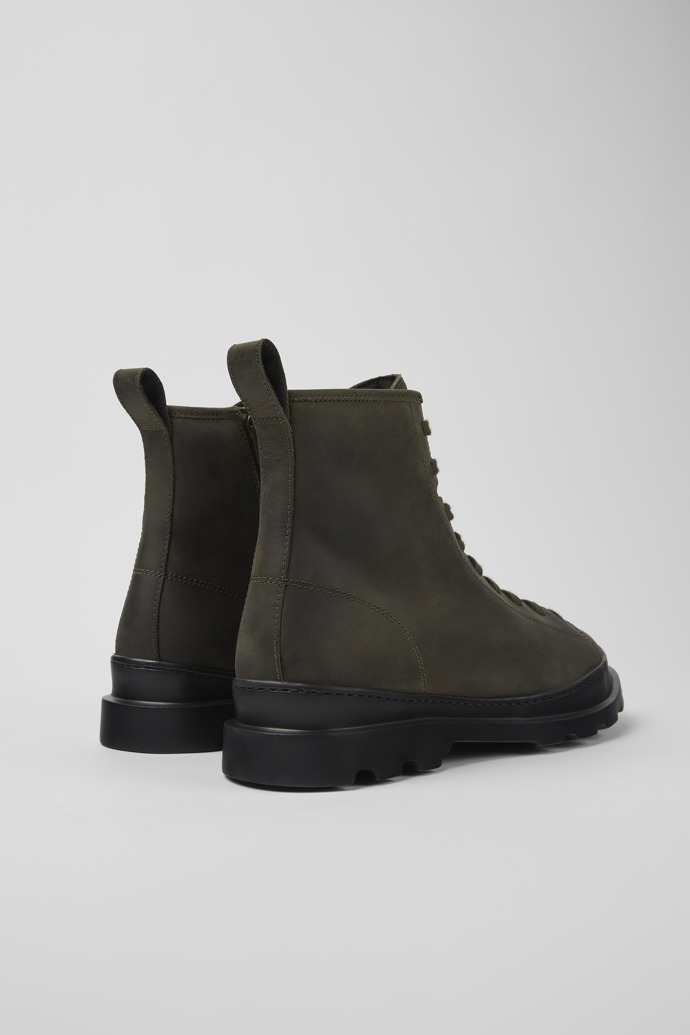 Back view of Brutus Green medium lace boot for men