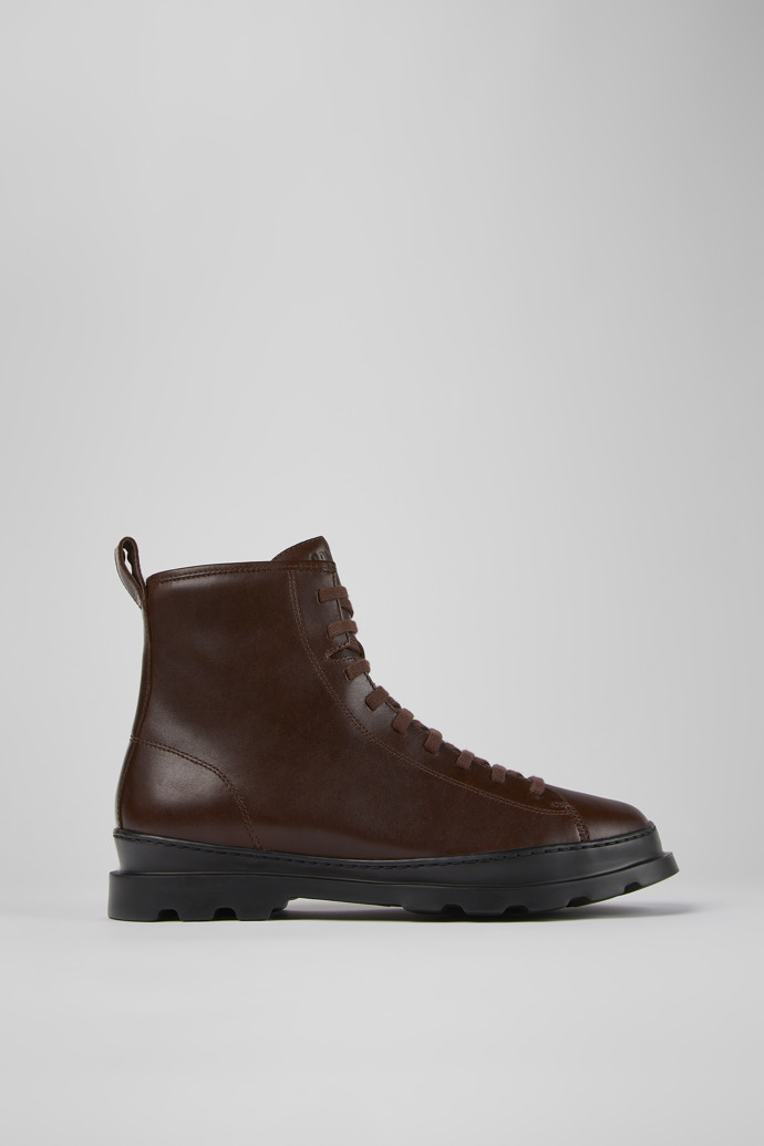 Side view of Brutus Burgundy medium lace boot for men