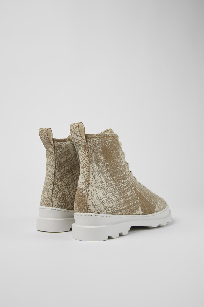 Back view of Brutus White-beige brushed nubuck boot for men