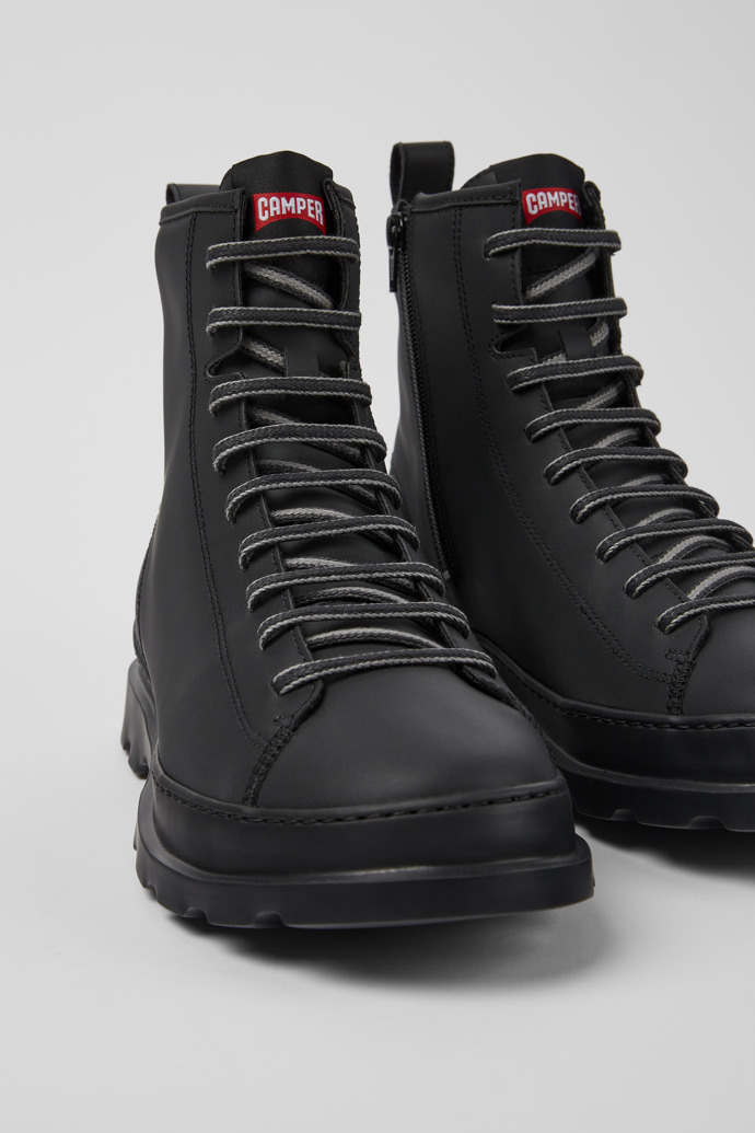 Close-up view of Brutus Black boot for men with MIRUM® uppers