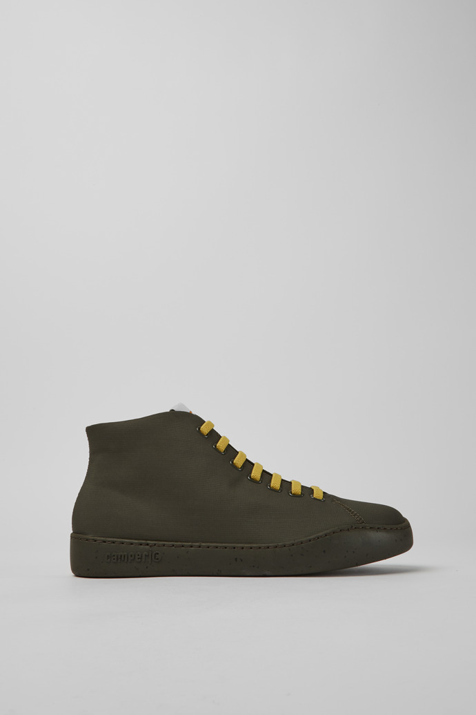 Side view of Peu Touring Green textile ankle boots for men