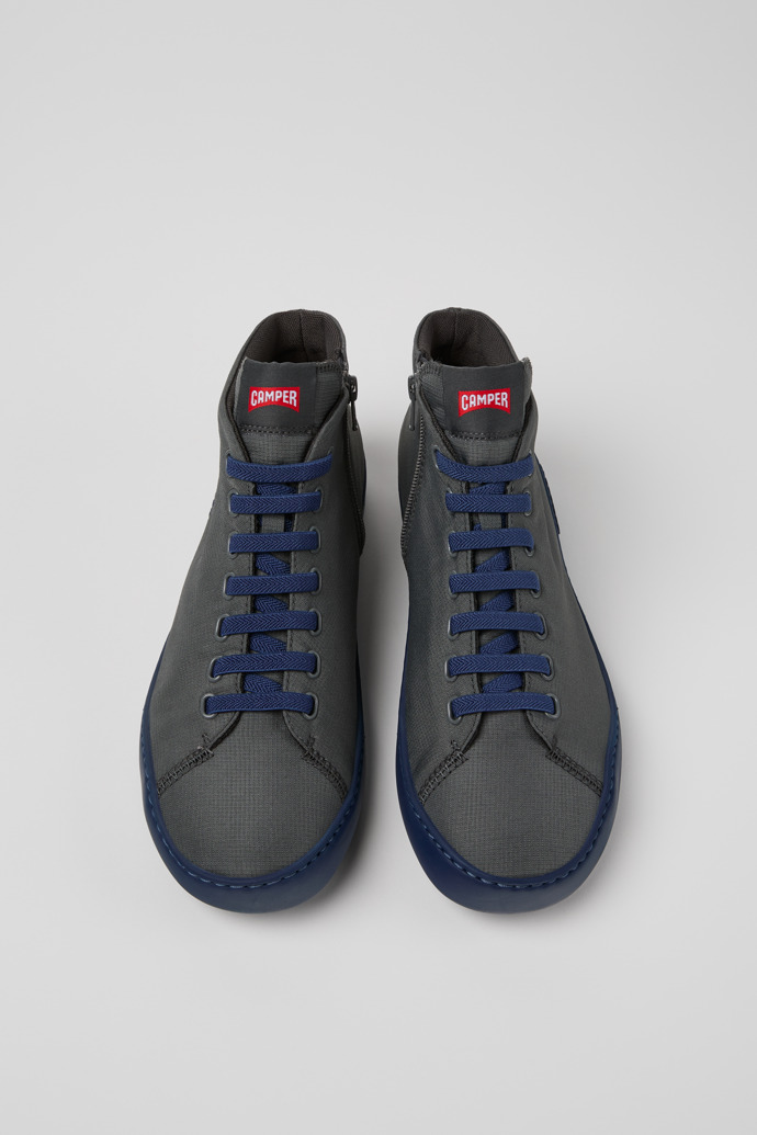 Overhead view of Peu Touring Gray Textile Sneaker Boots for Men.