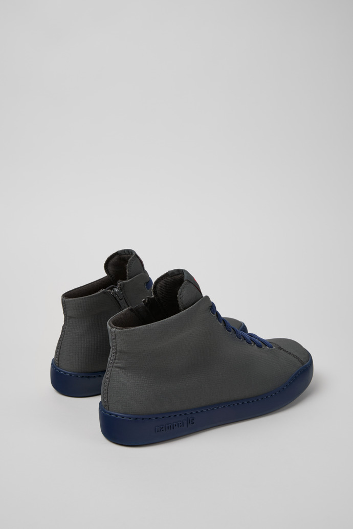 Back view of Peu Touring Gray Textile Sneaker Boots for Men.