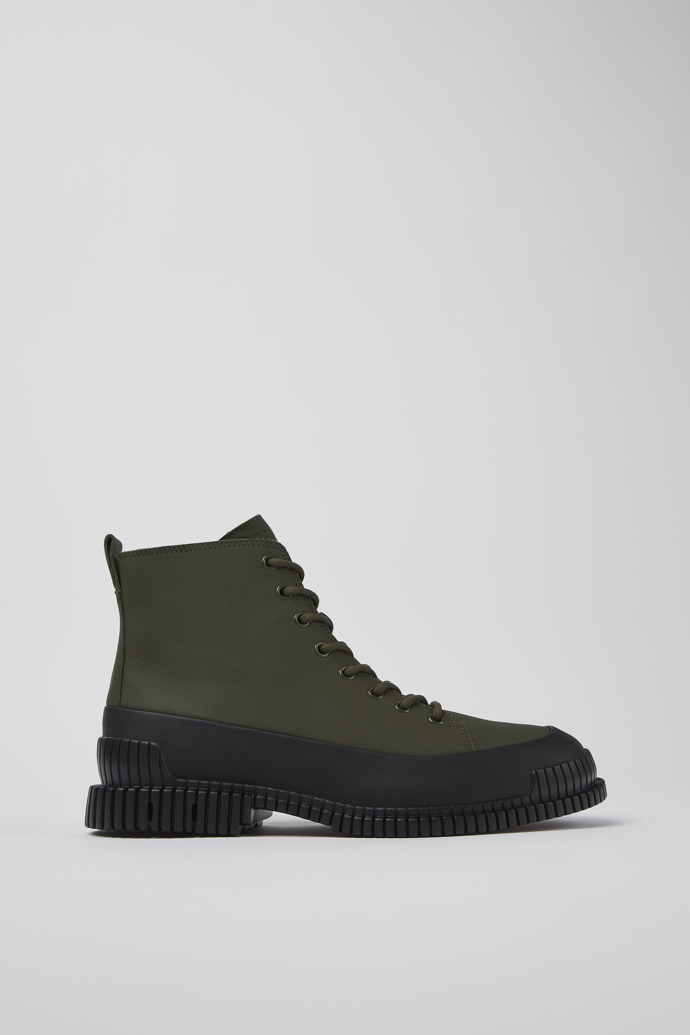 Side view of Pix Khaki lace up boot for men