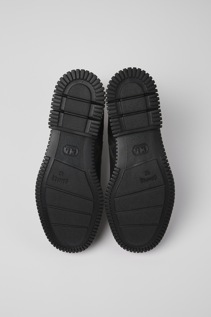 The soles of Pix Smart khaki lace up boot for men