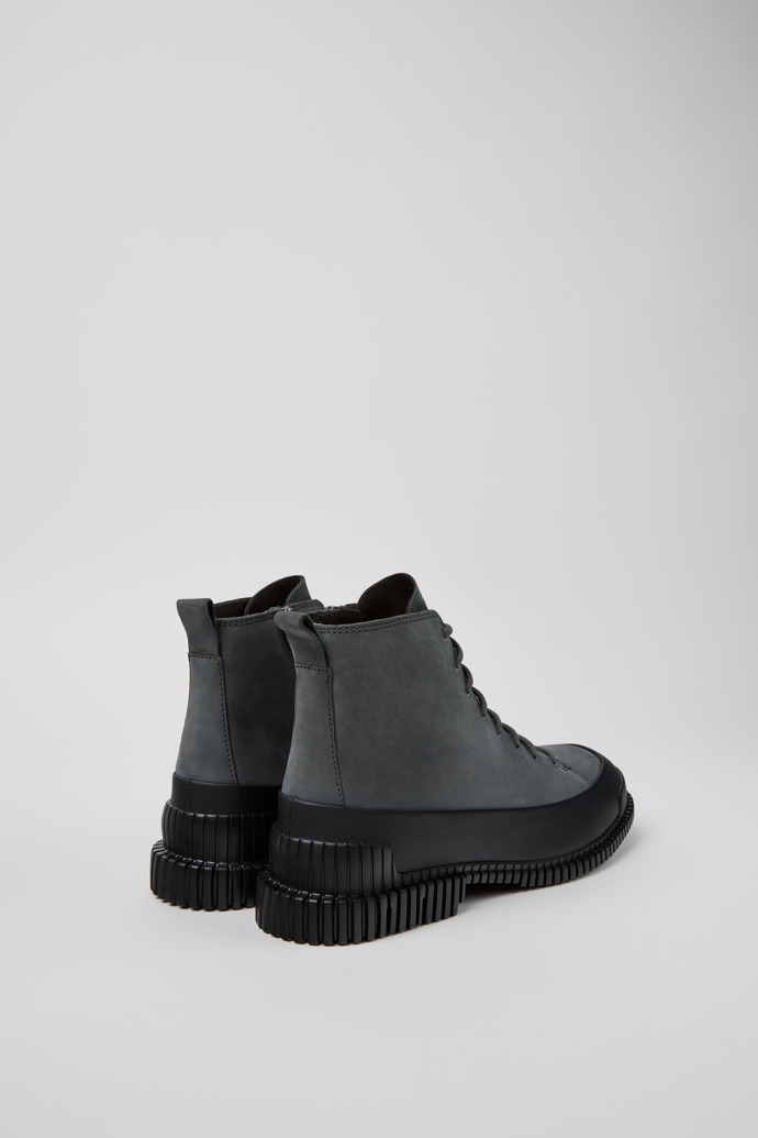 Back view of Pix Multicolor Nubuck and Leather Mid Boots for Men.
