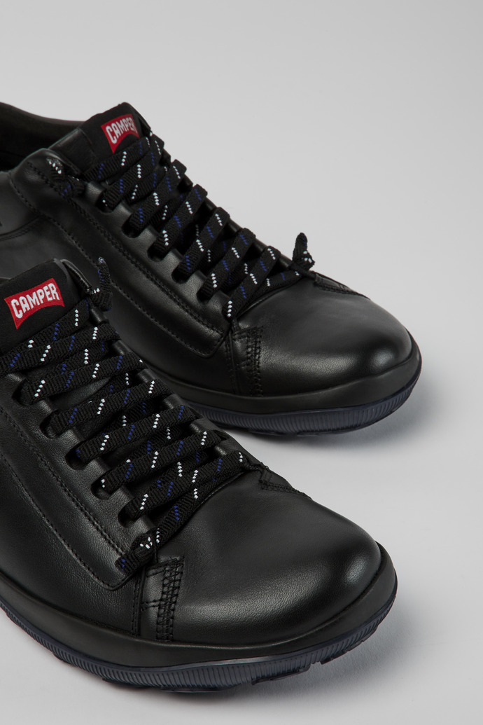 Close-up view of Peu Pista Black Ankle Boots for Men