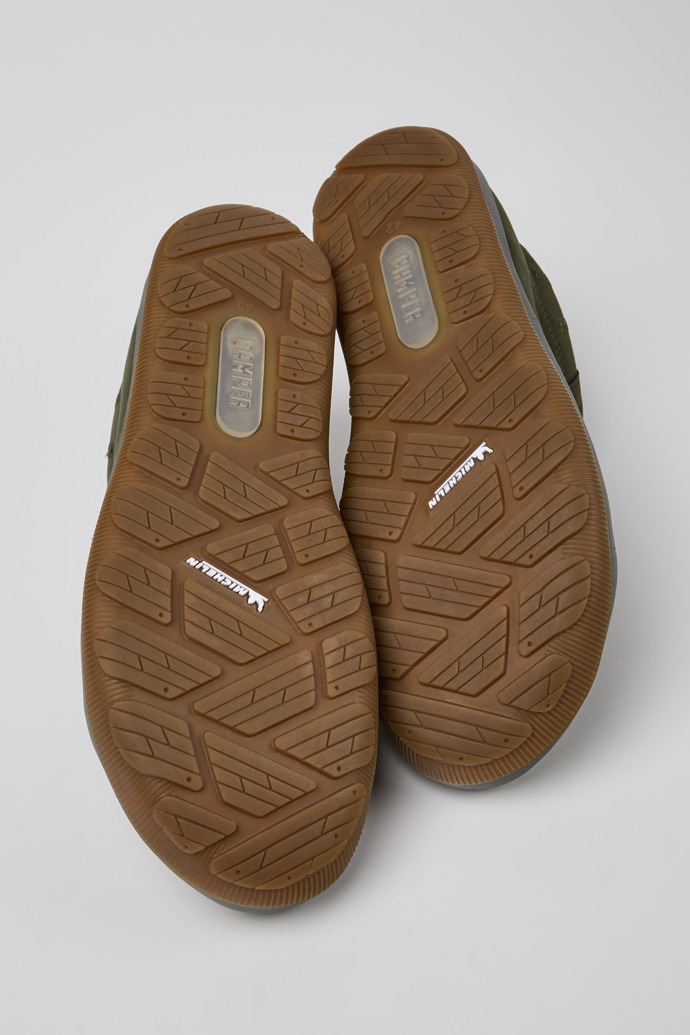 The soles of Peu Pista Green nubuck shoes for men