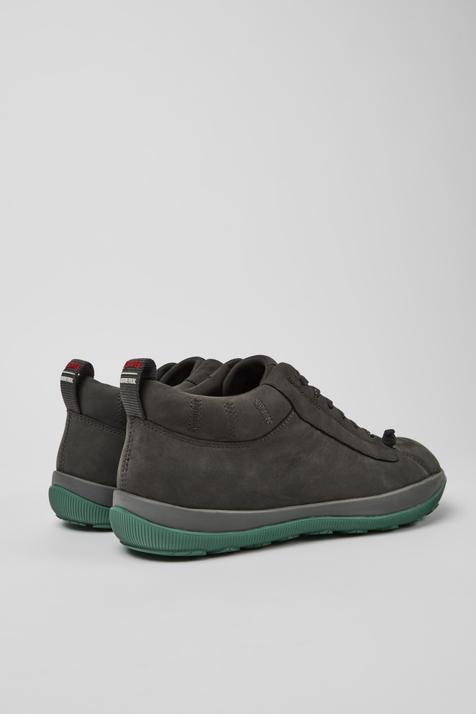 Back view of Peu Pista Gray nubuck shoes for men