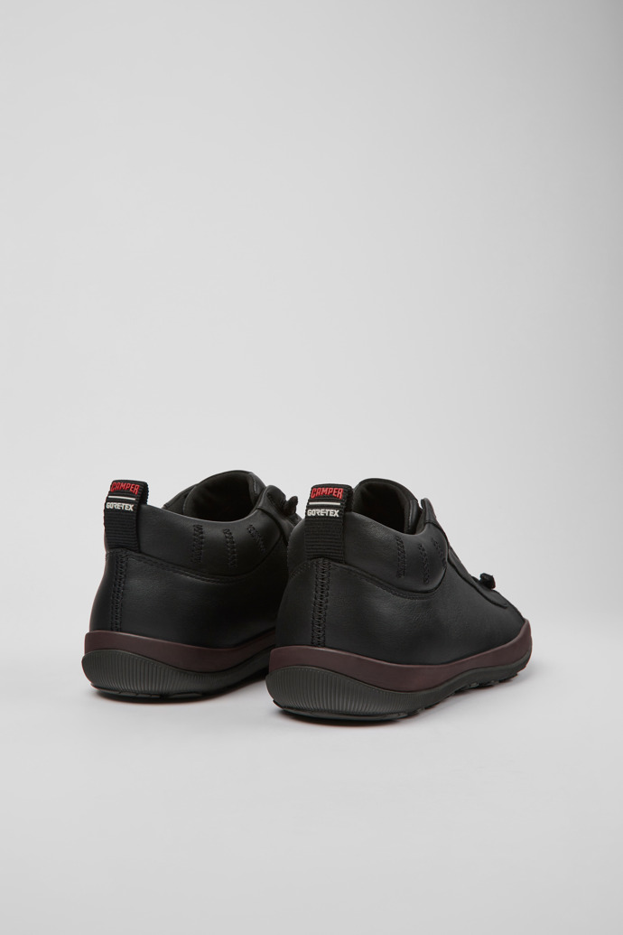 Back view of Peu Pista GORE-TEX Black leather shoes for men
