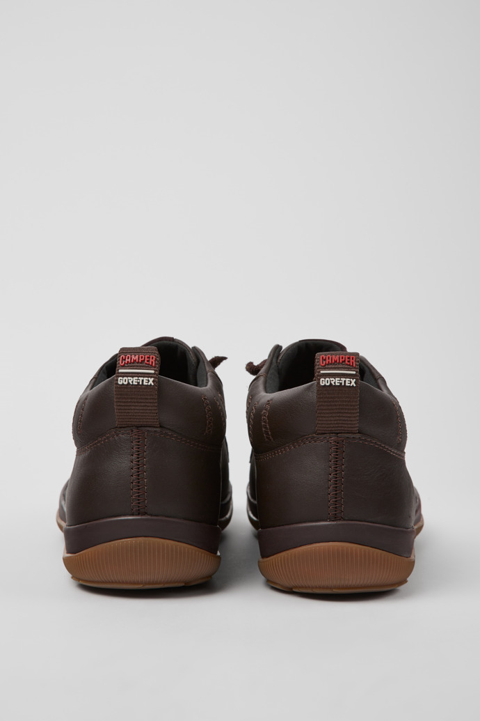 Back view of Peu Pista GORE-TEX Brown leather shoes for men
