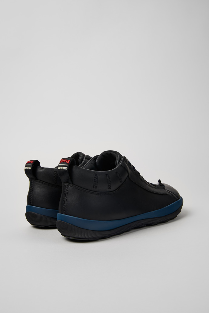 Back view of Peu Pista Black leather shoes for men