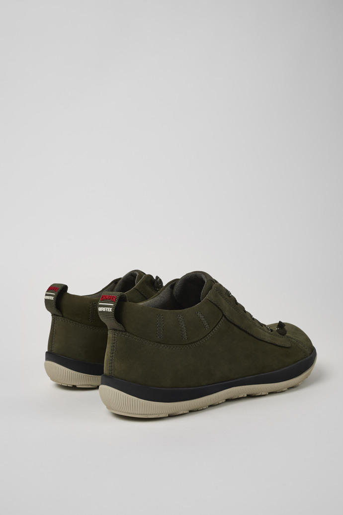 Back view of Peu Pista Green nubuck shoes for men