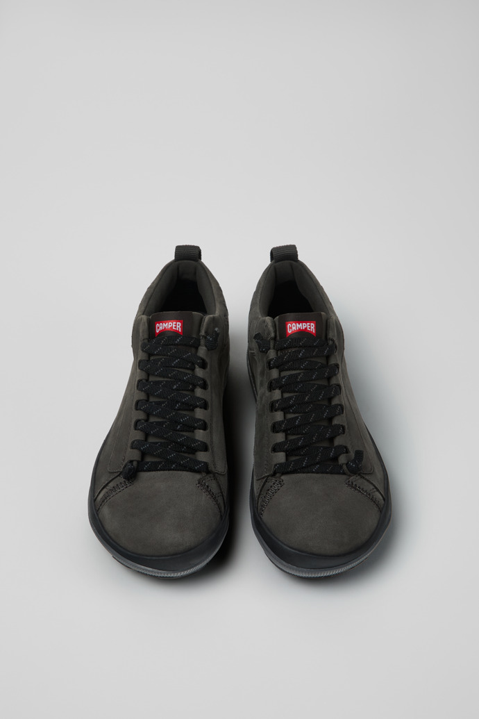 Overhead view of Peu Pista GM Gray Nubuck Ankle Boots for Men.