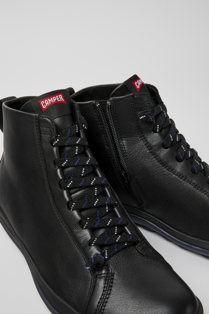 Close-up view of Peu Pista Black Ankle Boots for Men