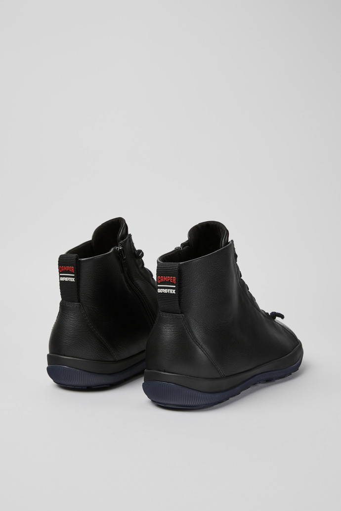 Back view of Peu Pista Black Ankle Boots for Men