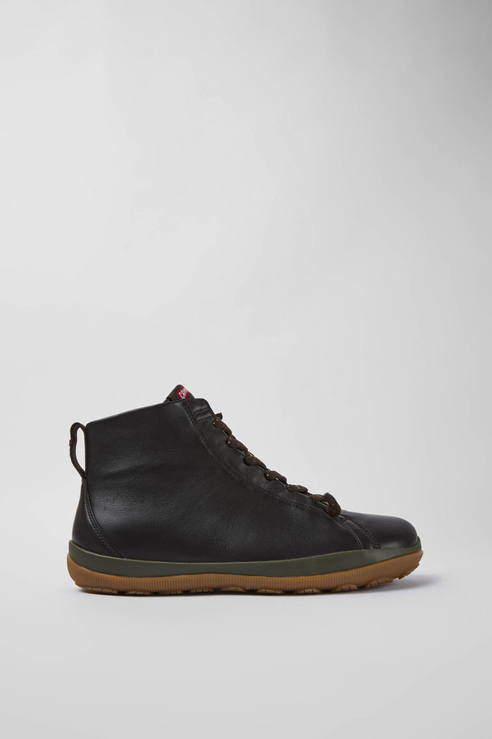 Side view of Peu Pista Brown leather ankle boots for men