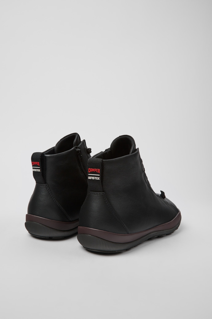 Back view of Peu Pista GORE-TEX Black leather ankle boots for men