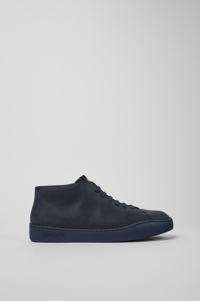 Side view of Peu Touring Blue leather sneakers for men