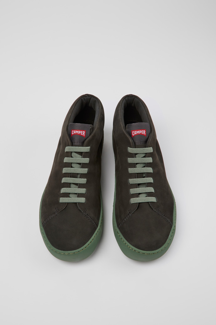 Overhead view of Peu Touring Gray nubuck sneakers for men