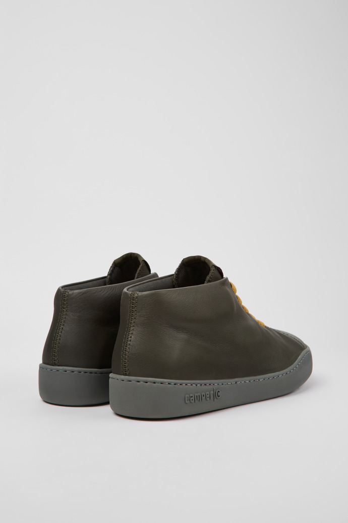 Back view of Peu Touring Green leather sneakers for men