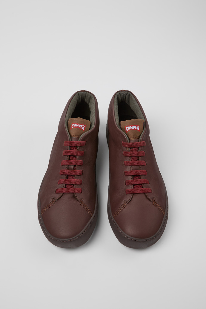Overhead view of Peu Touring Brown leather sneakers for men