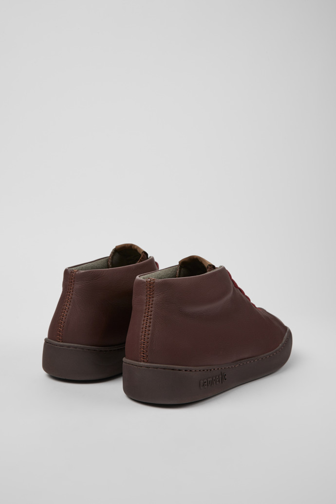Back view of Peu Touring Brown leather sneakers for men