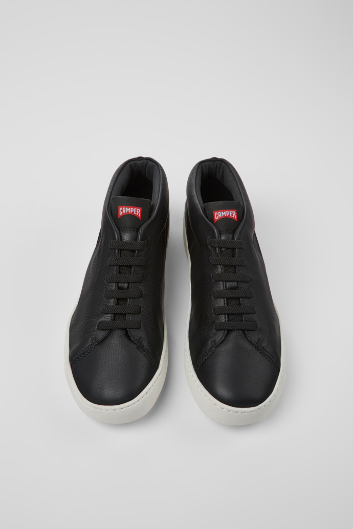 Overhead view of Peu Touring Black leather sneakers for men
