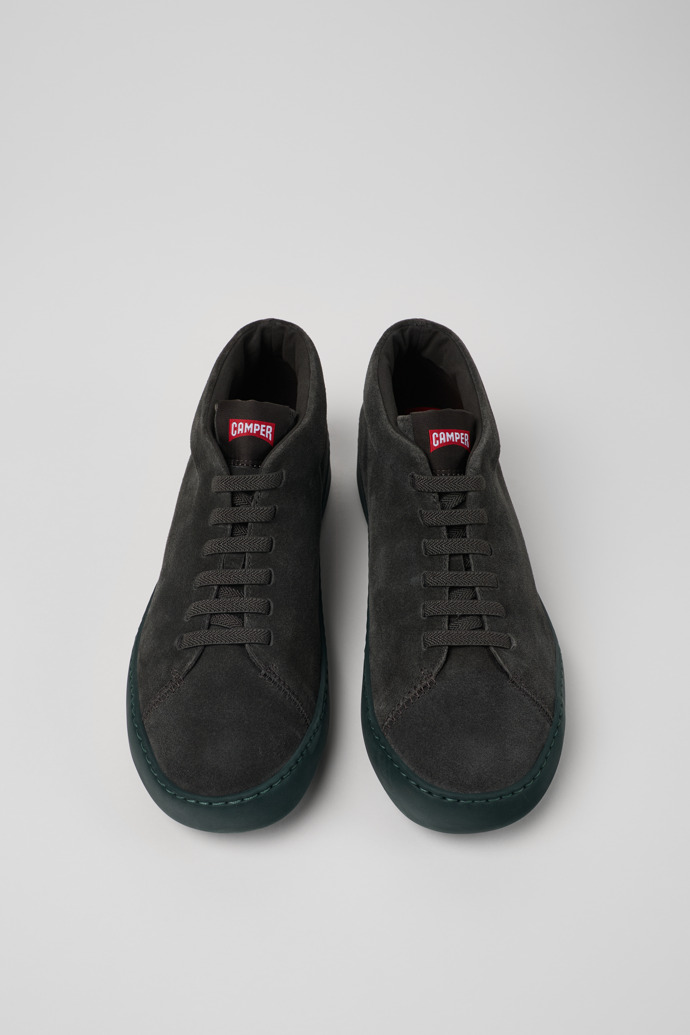 Overhead view of Peu Touring Gray nubuck sneakers for men