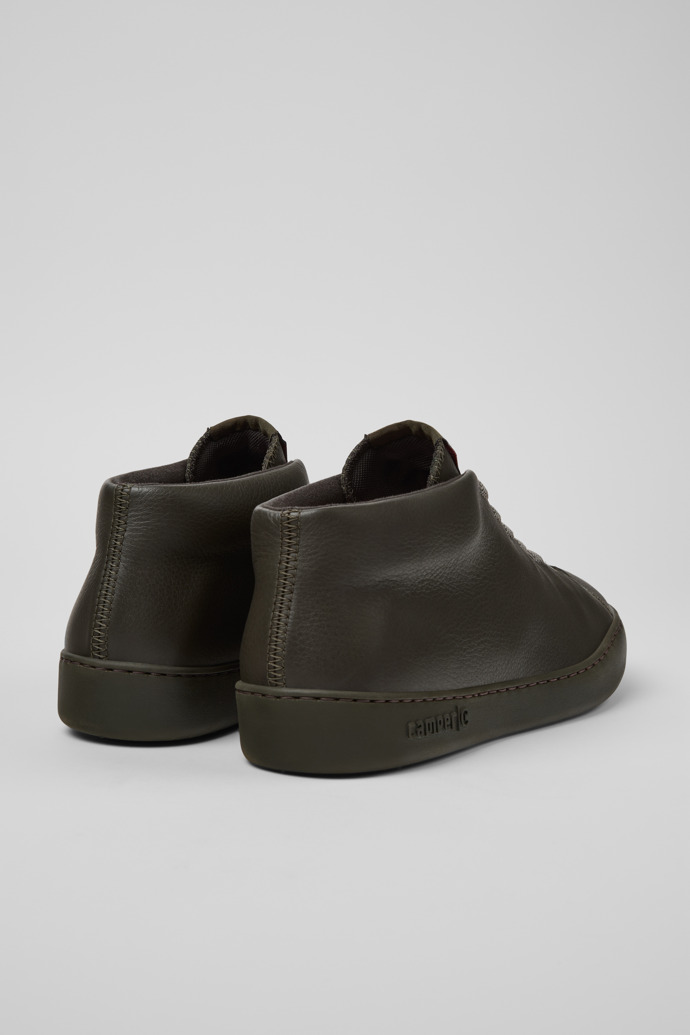 Back view of Peu Touring Green Leather Sneaker Boots for Men.