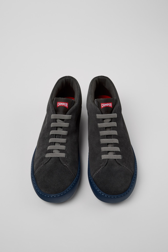 Overhead view of Peu Touring Gray Suede Sneaker Boots for Men.