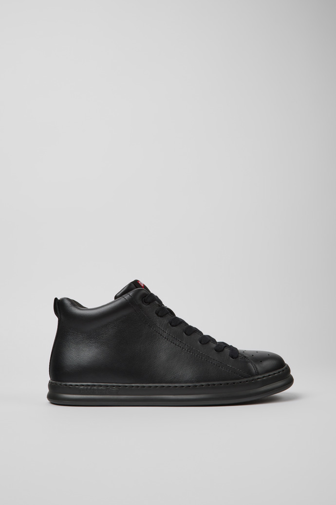 Image of Side view of Runner Men's black ankle boot