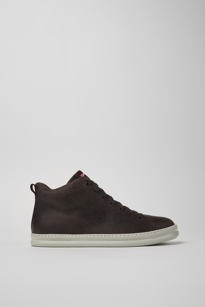 Image of Side view of Runner Brown nubuck ankle boots for men