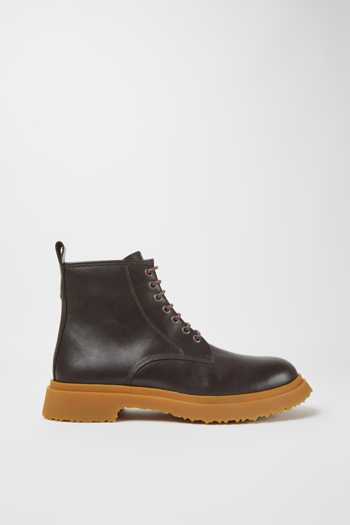 Side view of Walden Dark brown leather boots for men