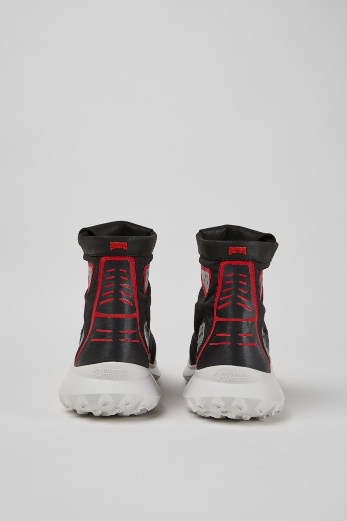 Back view of CRCLR Breathable men's black ankle boots