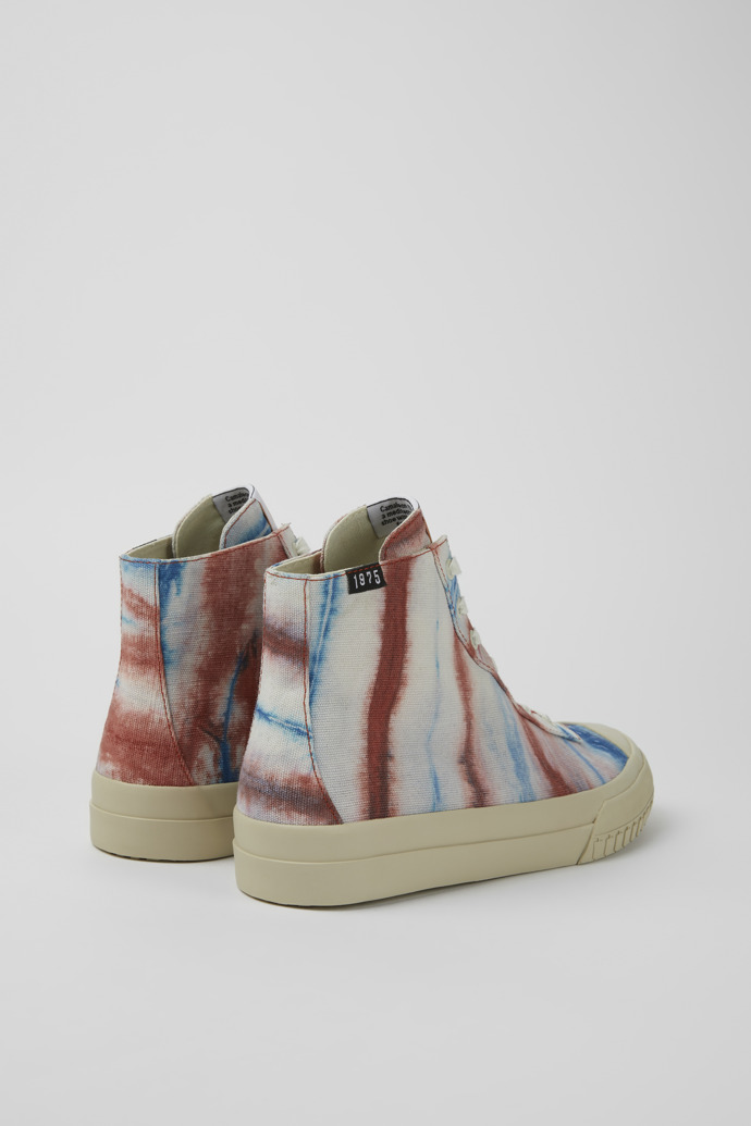 Back view of Camper x EFI Multicolored organic cotton sneakers for men