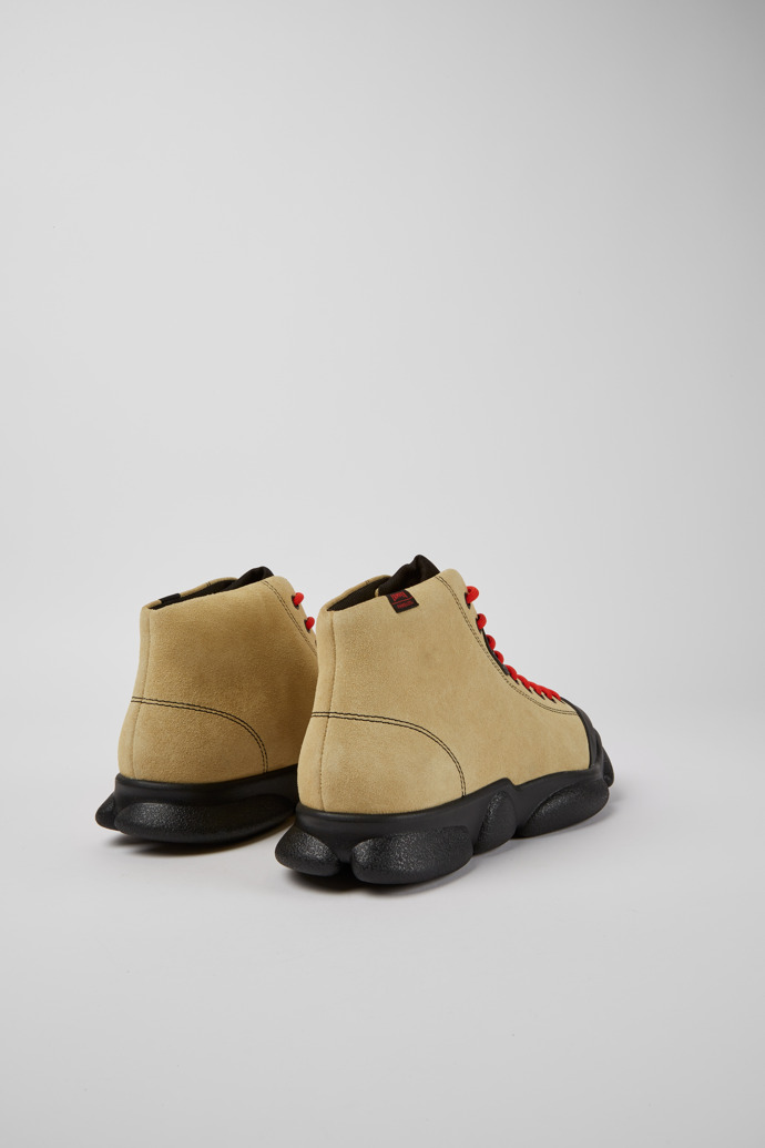 Back view of Karst Beige suede ankle boots for men