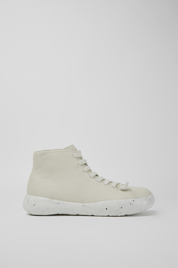 Side view of Peu Stadium White leather ankle boots for men