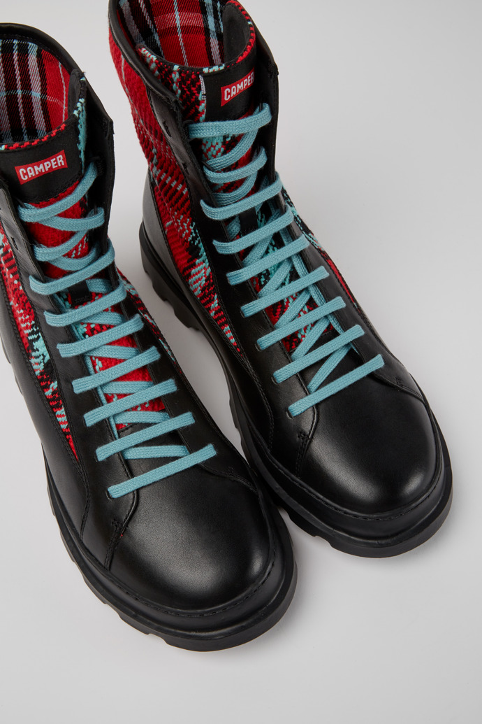 Close-up view of Brutus Multicolor lace-up boots for men